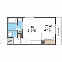 グランコンフォート札幌 1LDKの間取図画像