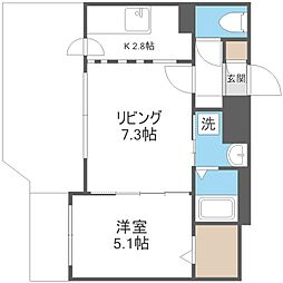 フォレストヒルズB 1LDKの間取図画像