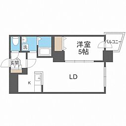 アルファスクエア北15条 1LDKの間取図画像