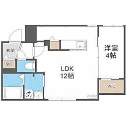 アオリオ円山裏参道 1LDKの間取図画像