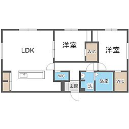 札幌市中央区北八条西20丁目マンション 2LDKの間取図画像