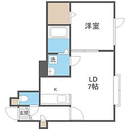 エフ・グランツ 1LDKの間取図画像
