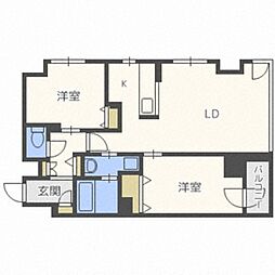 レジディア南一条 2LDKの間取図画像