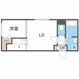ヴィラキューブ新サッポロ 1LDKの間取図画像