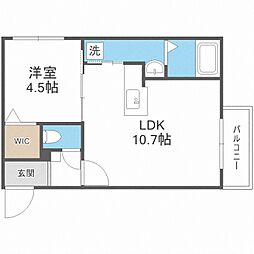 J・rassurer 1LDKの間取図画像
