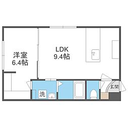 レブニーズザ・レジデンス二十四軒ファースト 1LDKの間取図画像