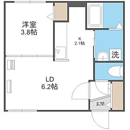 アンコール南郷13 1LDKの間取図画像