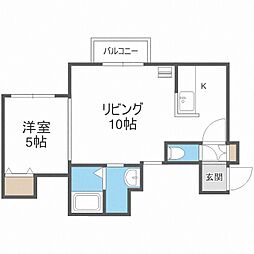ノースポイント発寒 1LDKの間取図画像