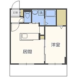 AXIS-FA苗穂 1LDKの間取図画像