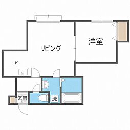 ウッドビレッジ2 1LDKの間取図画像