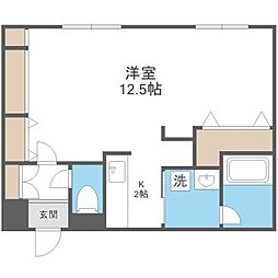 SOLEIL2・6 1Kの間取図画像