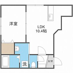 セブンスコート円山 1LDKの間取図画像
