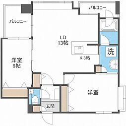 ノヴァ知事公館前 2LDKの間取図画像