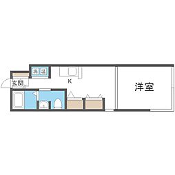 F・HOUSE 1Kの間取図画像