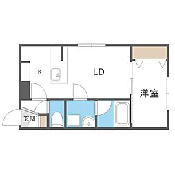 Flandre桑園 1LDKの間取図画像
