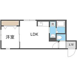 MaisonKamuyParkFront 1LDKの間取図画像