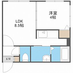 ラフィーネ平岸 1LDKの間取図画像