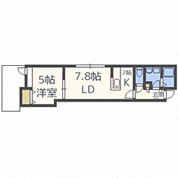 カーザフェリス白石 1LDKの間取図画像
