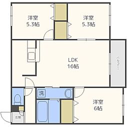 リッツグランデ伏古 3LDKの間取図画像
