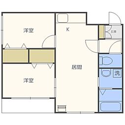 プロヴィデンス北円山 2LDKの間取図画像