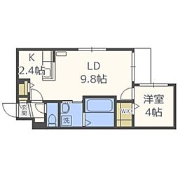 レトワール・デュ・ノール 1LDKの間取図画像