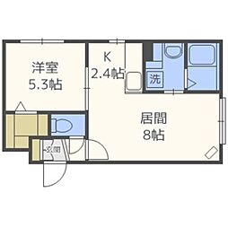 グランメールFPC北17条 1LDKの間取図画像