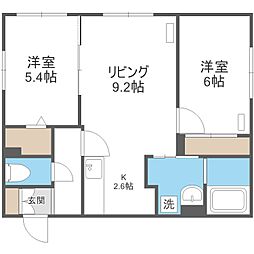 札幌市中央区北三条東7丁目マンション 2LDKの間取図画像