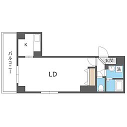 札幌市中央区北二条東12丁目マンション 1Kの間取図画像