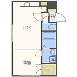 グランコンフォート麻生 1LDKの間取図画像