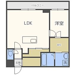 ピオネロ伏見 1LDKの間取図画像