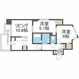 ウエリスアーバン円山 2LDKの間取図画像