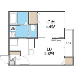 GRANMODEYAMAHANA 1LDKの間取図画像