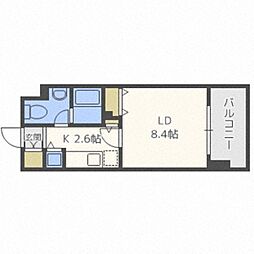 RESIDIAKITA-SANJO 1Kの間取図画像
