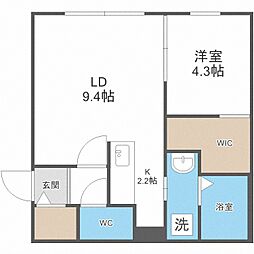 ウィニーサイド 1LDKの間取図画像