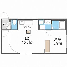 TiAMON22 1LDKの間取図画像