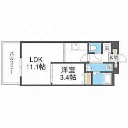 イリオス中島公園 1LDKの間取図画像
