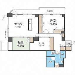 知事公館前タワーレジデンス 2SLDKの間取図画像