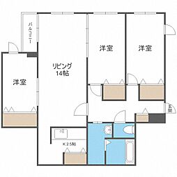 クラリス南9条 3LDKの間取図画像