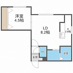 シャルム宮の沢 1LDKの間取図画像