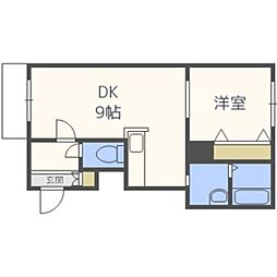 エトワール山の手通り 1LDKの間取図画像