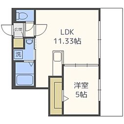 Lienマルヤマ 1LDKの間取図画像
