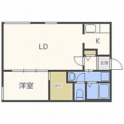 アートパーク2 1LDKの間取図画像