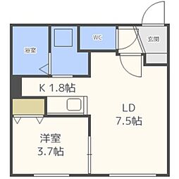 マルベリー 1LDKの間取図画像
