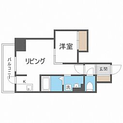 KDXレジデンス豊平公園 1LDKの間取図画像
