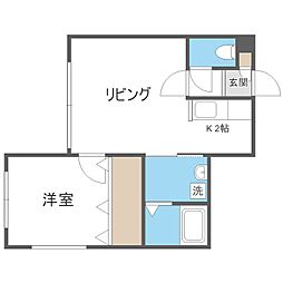 フォルム環状 1LDKの間取図画像