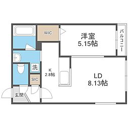 札幌市白石区菊水五条2丁目マンション 1LDKの間取図画像