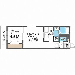 エムシーティンク2 1LDKの間取図画像