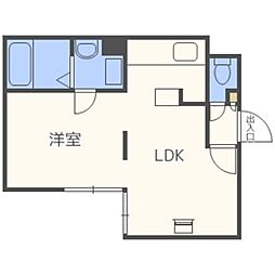 ノルド・フューメ 1LDKの間取図画像