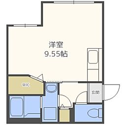 リアライズ菊水 ワンルームの間取図画像