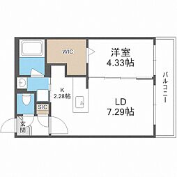 S-RESIDENCE西町 1LDKの間取図画像